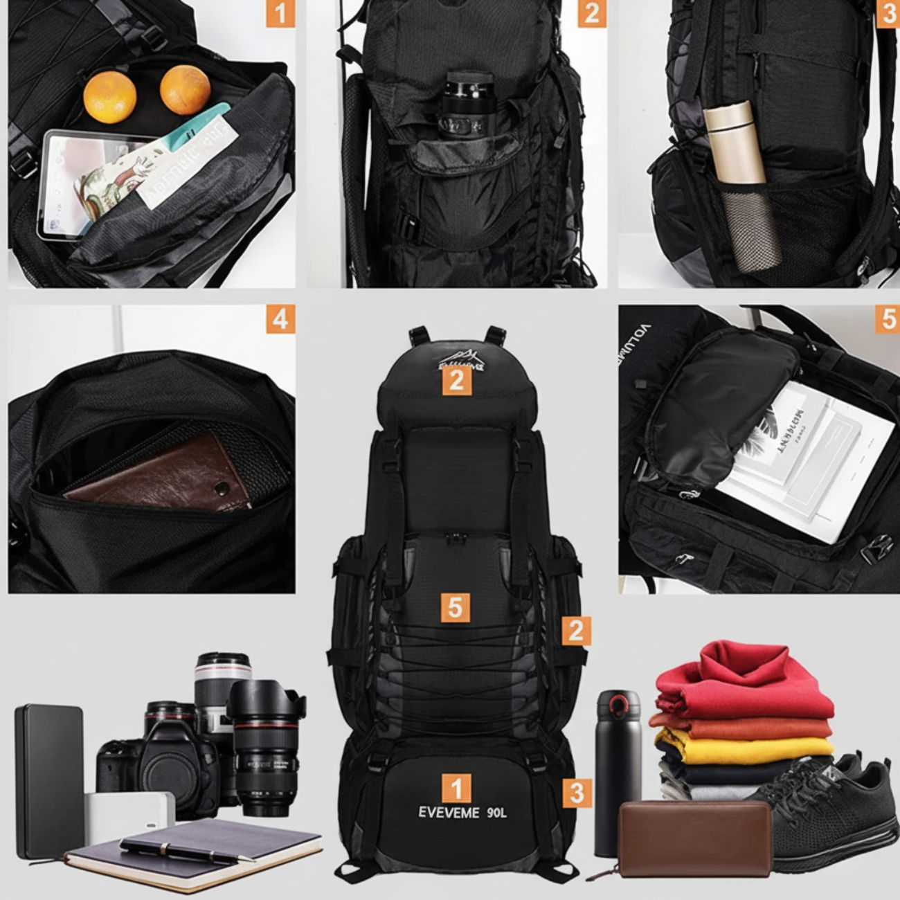 Sac de Trekking Randonnée 90L | Outdoor Montagne & Nature