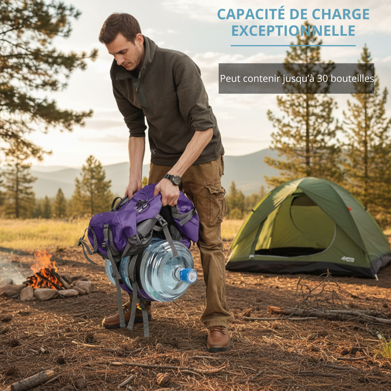 Sac à Dos de Montagne Imperméable 60L | Trekking Randonnée & Montagne