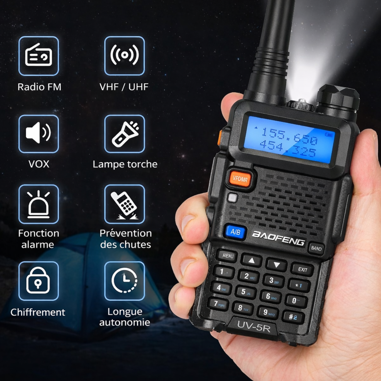 Talkie-Walkie Professionnel Double Bande 8W