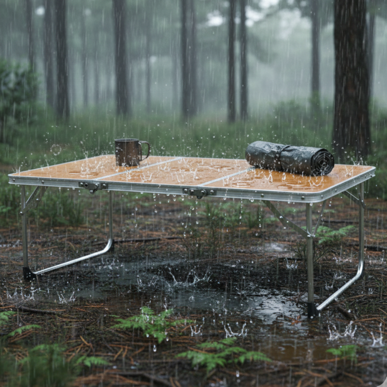 Table de Camping en Bois Pliante