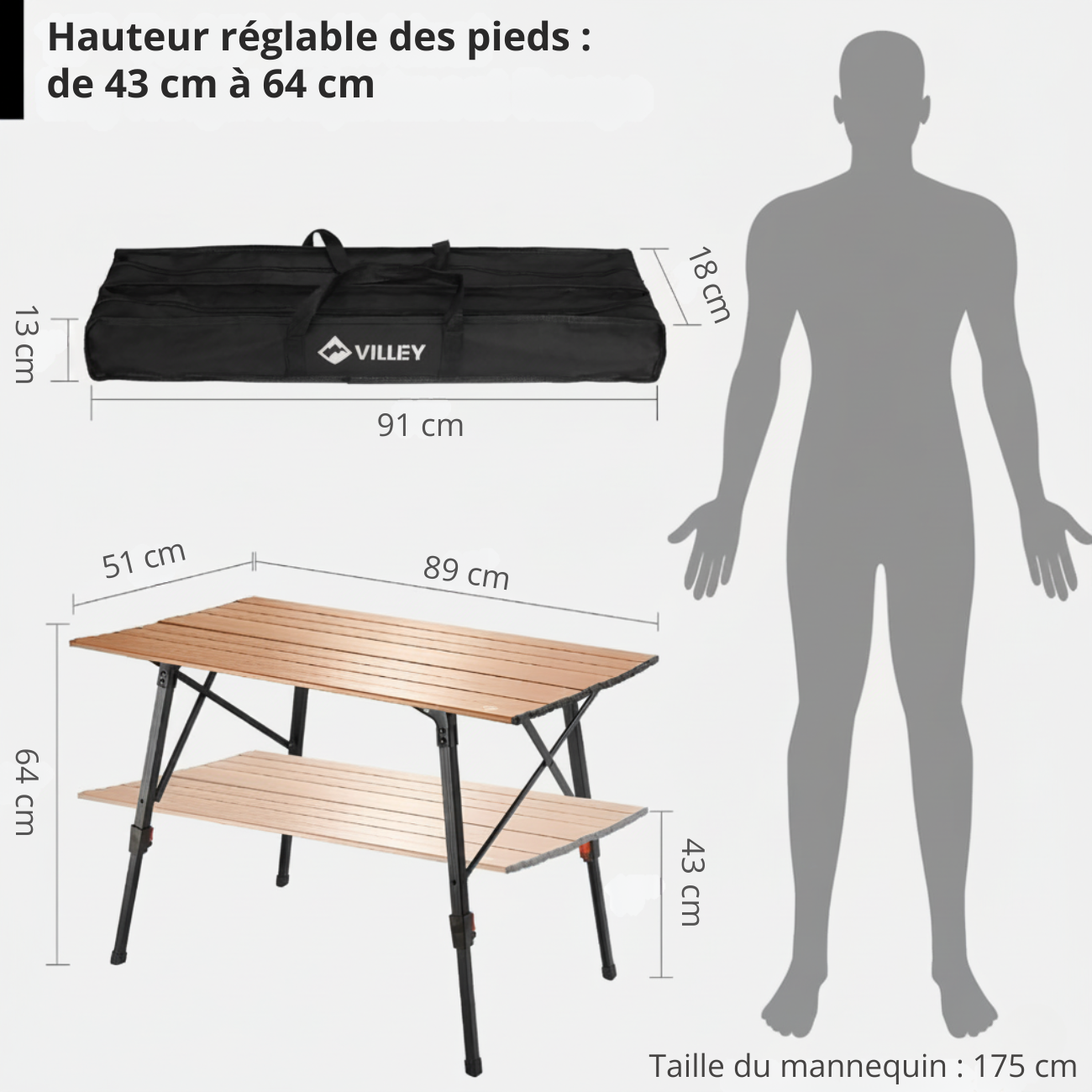 Table de Camping Aluminium Pliante