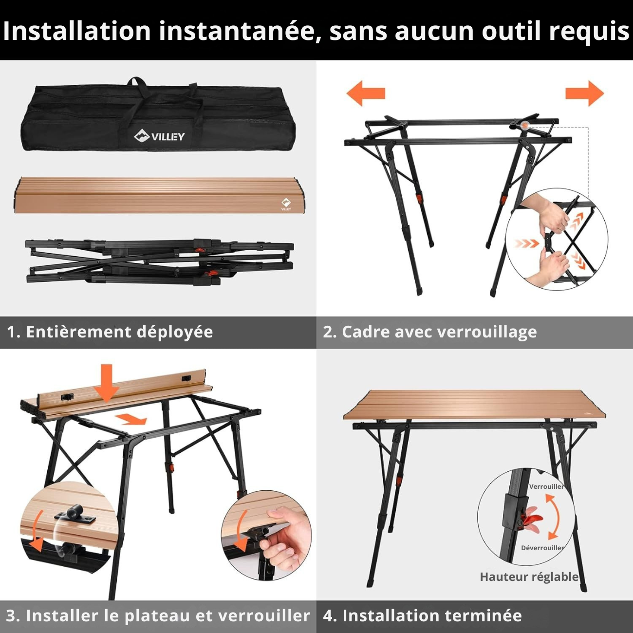 Table de Camping Aluminium Pliante
