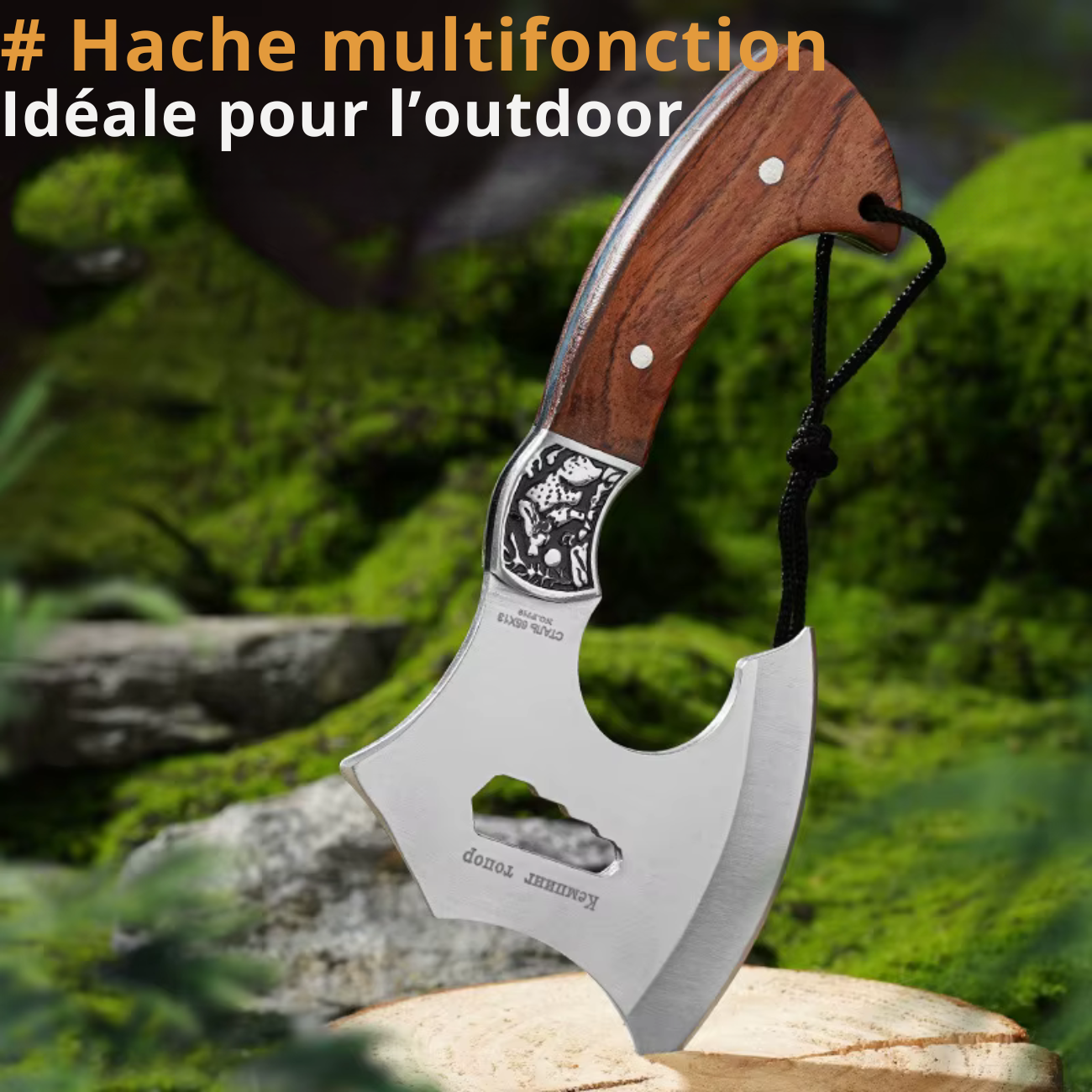 Hache de Survie Manche en Bois