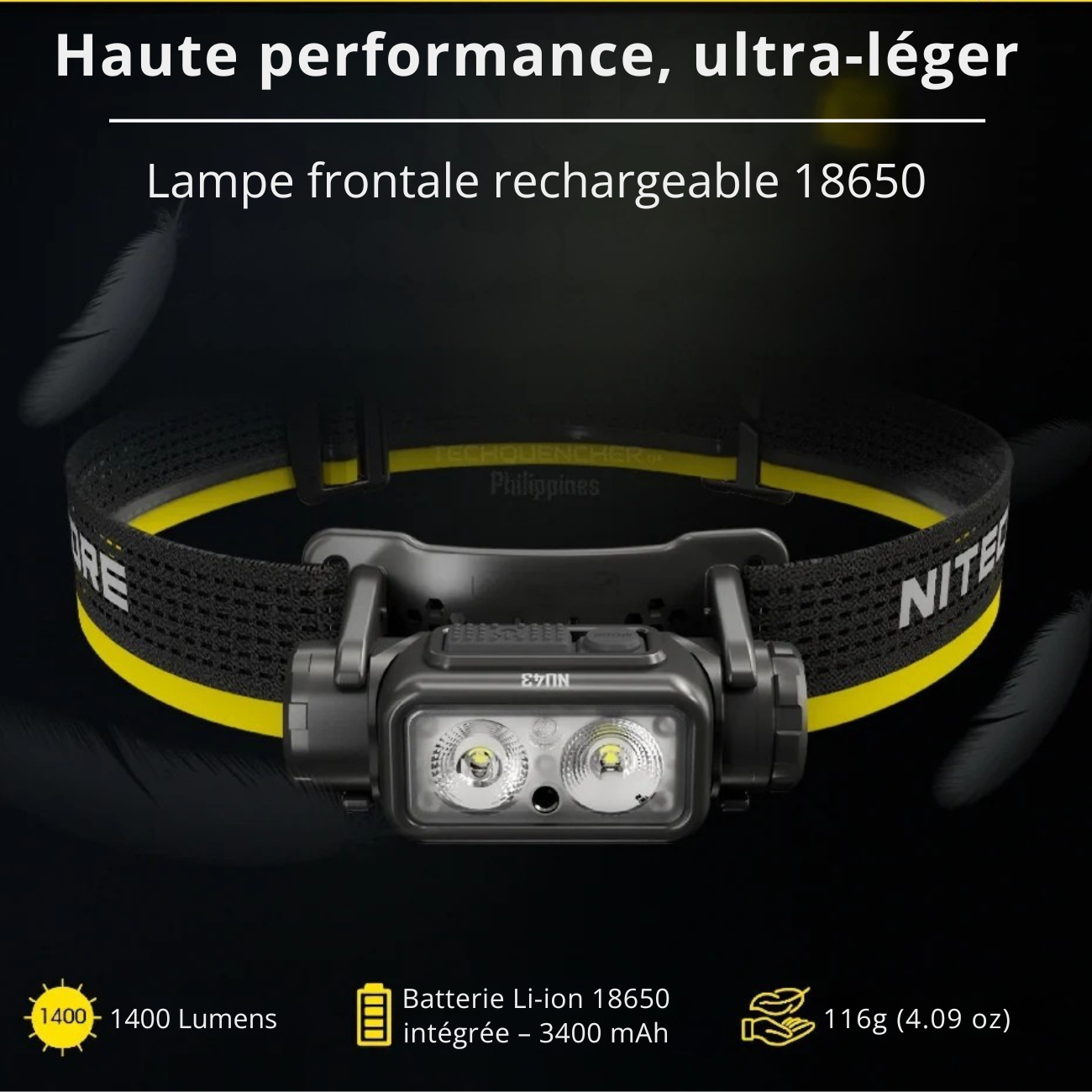 Lampe Frontale LED Rechargeable