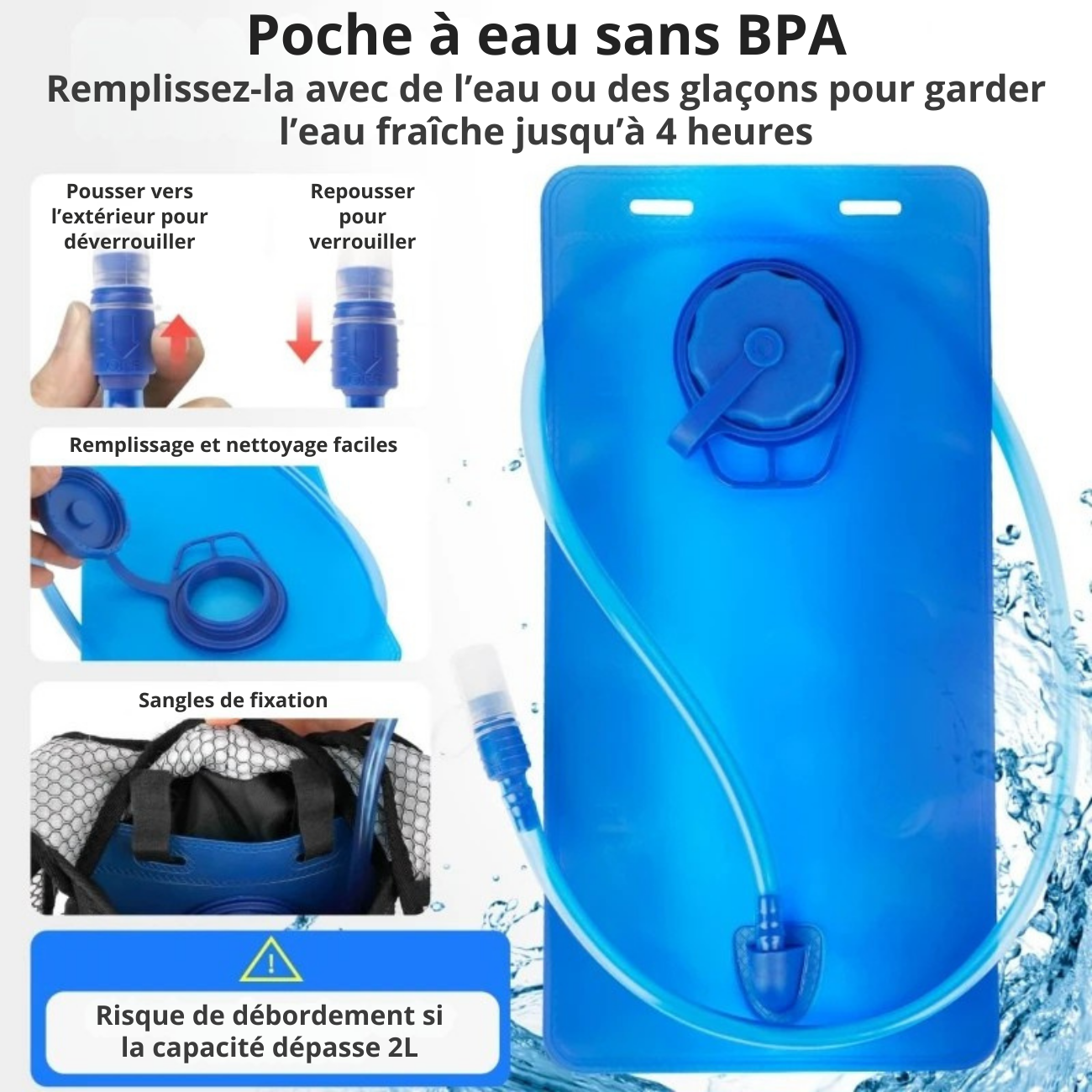 Sac Hydratation Trail avec Poche à Eau 2L