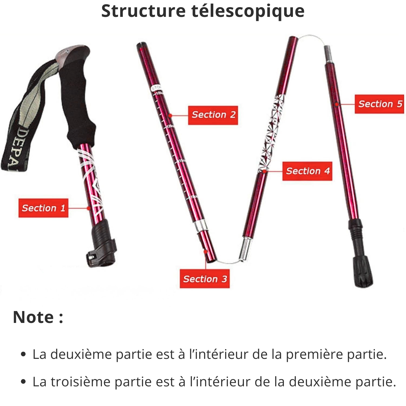 Bâton de Marche Trek Portable