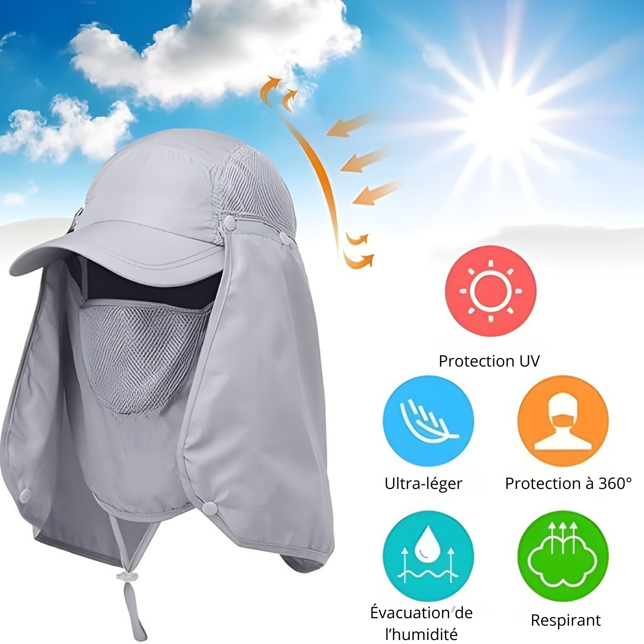 Casquette Anti UV Homme