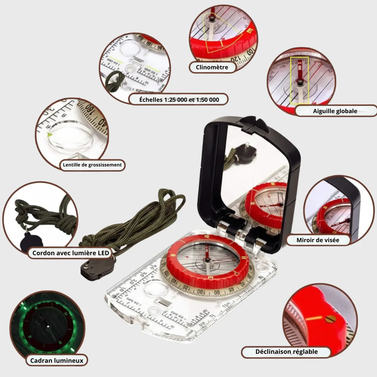 Boussole de Randonnée LED