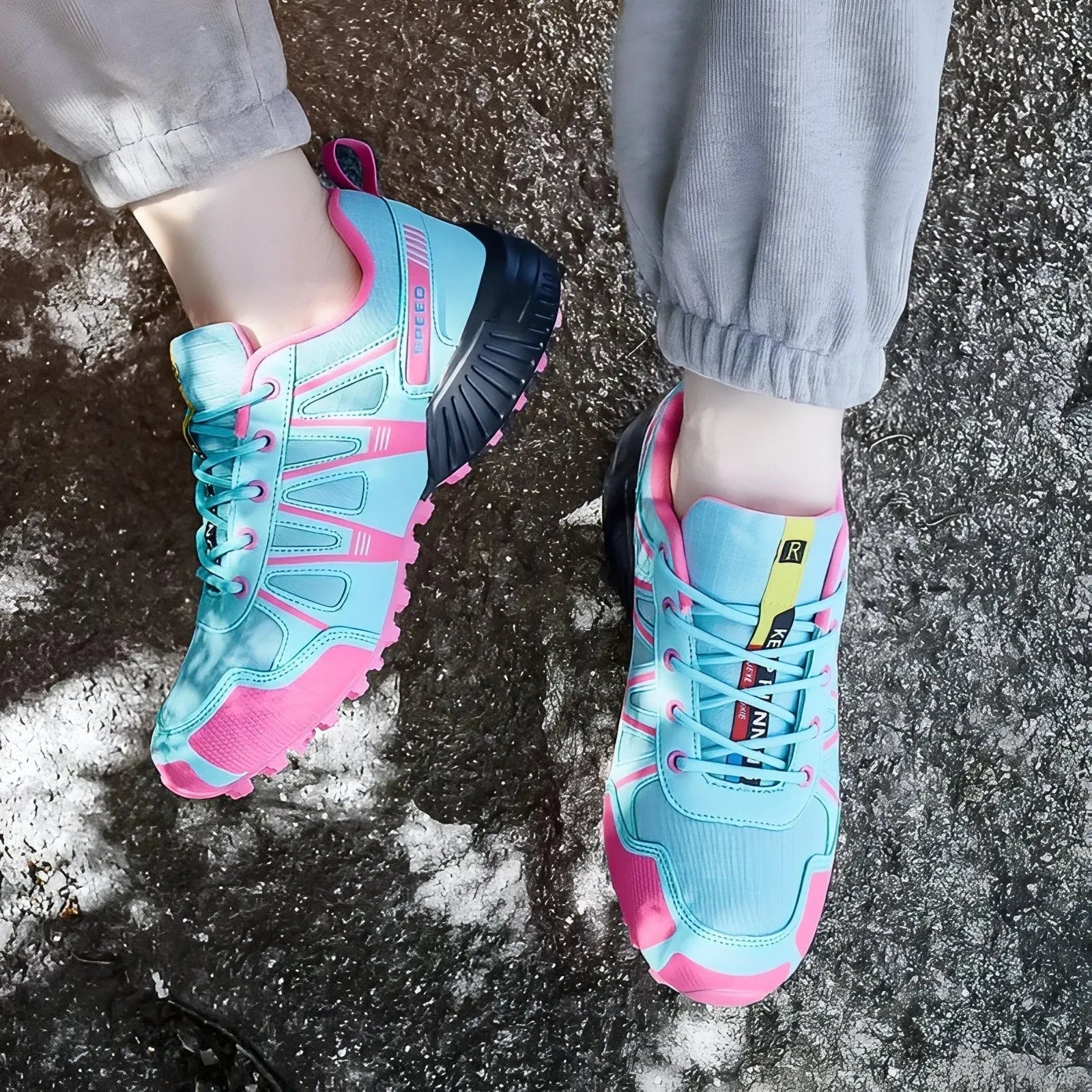 Chaussure Randonnée Femme Légère Bleu et Rose