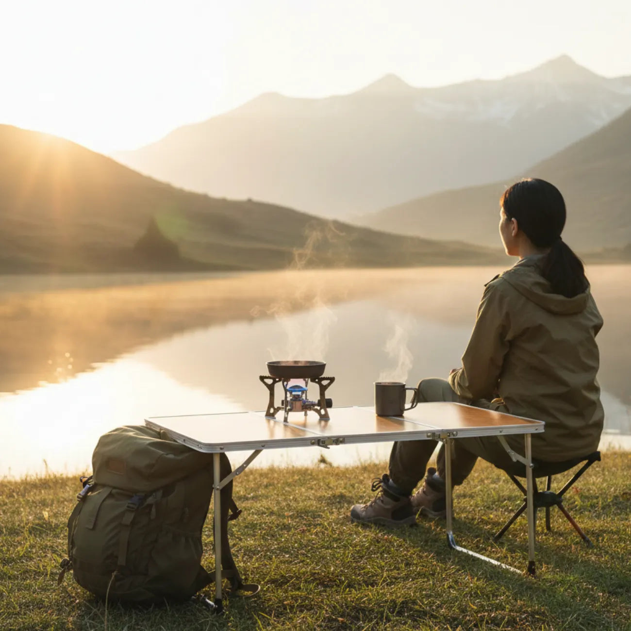 Table de Camping en Bois Pliante