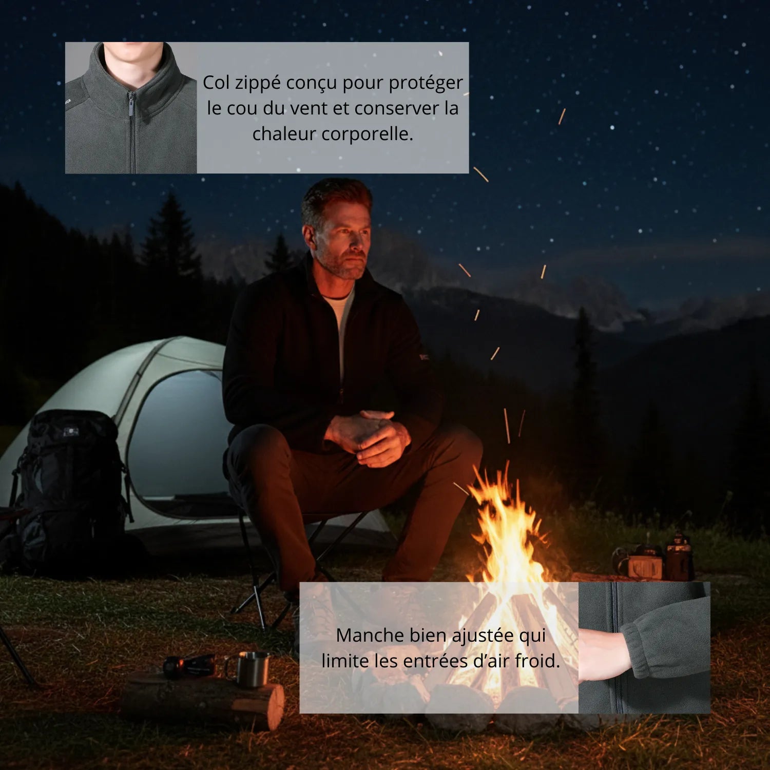 Veste Homme Outdoor Polaire