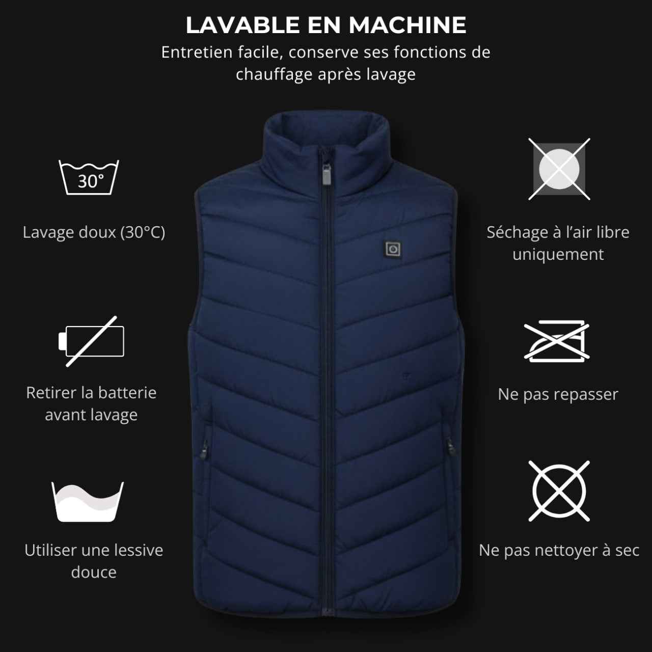 Gilet Chauffant Bleu avec Batterie